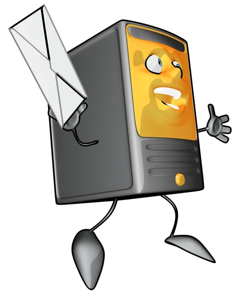 Computer with a letter — Stock Photo, Image