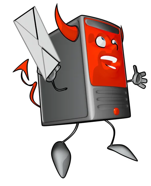 Computer with a letter — Stock Photo, Image