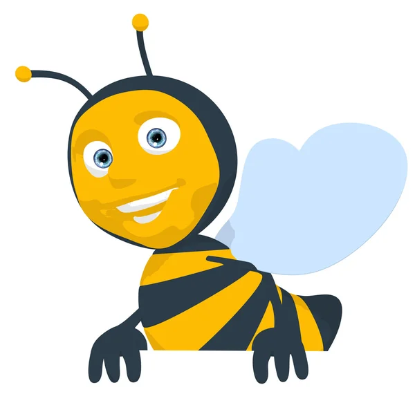 Zabawa pszczoły z pusty znak — Zdjęcie stockowe