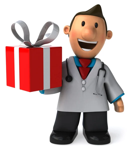 Доктор с подарками — стоковое фото