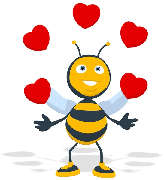 Fun bee in love — Stock Photo, Image
