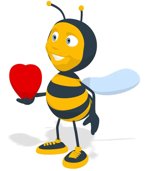 Fun bee in love — Stock Photo, Image