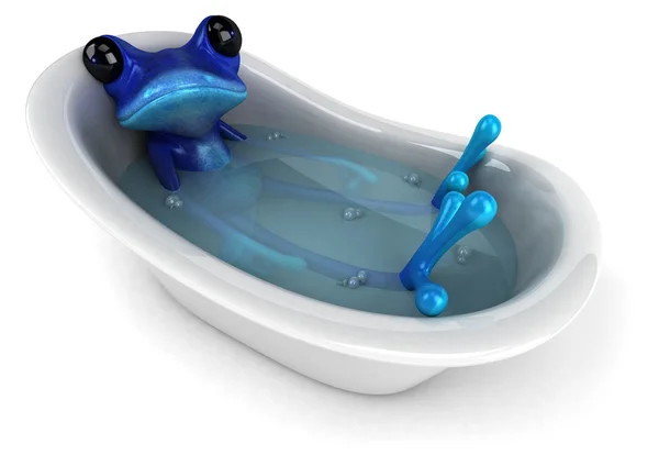 Fron azzurro in una vasca da bagno — Foto Stock