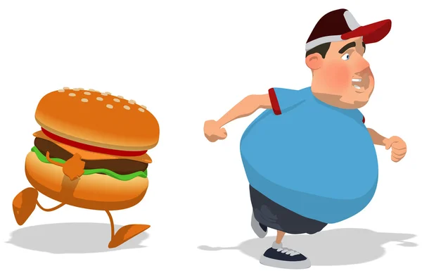 Hamburger dopo un bambino grasso — Foto Stock