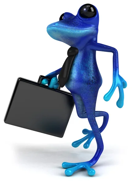 蓝色商务青蛙 — 图库照片
