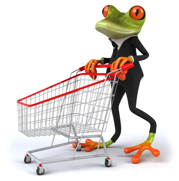 쇼핑 하는 개구리 — 스톡 사진