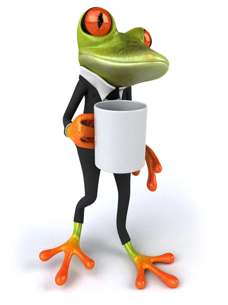一个咖啡杯的青蛙 — 图库照片