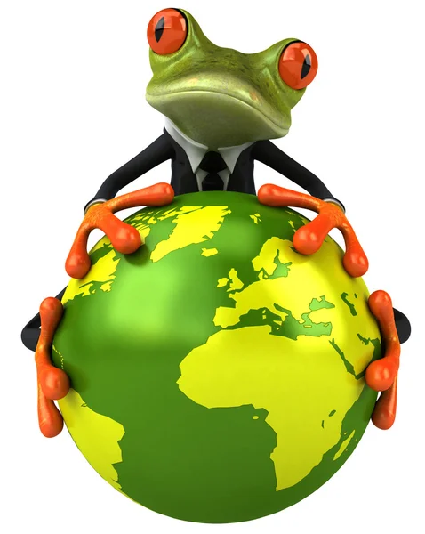 Frosch schützt die Welt — Stockfoto