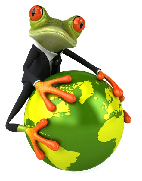 Frosch schützt die Welt — Stockfoto