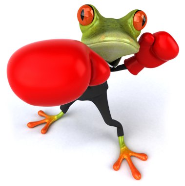 Frog boxing clipart