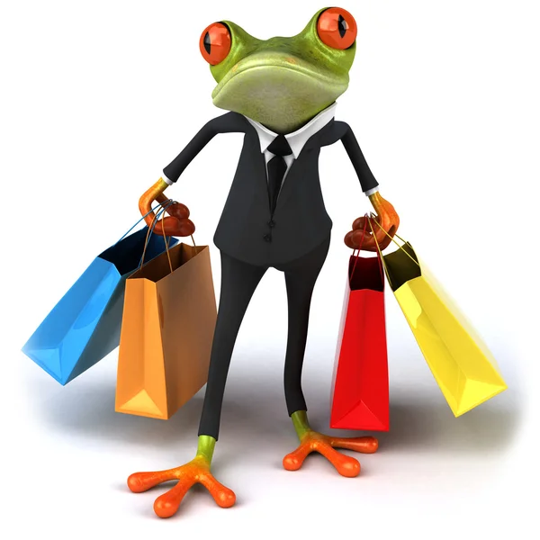 购物的青蛙 — 图库照片
