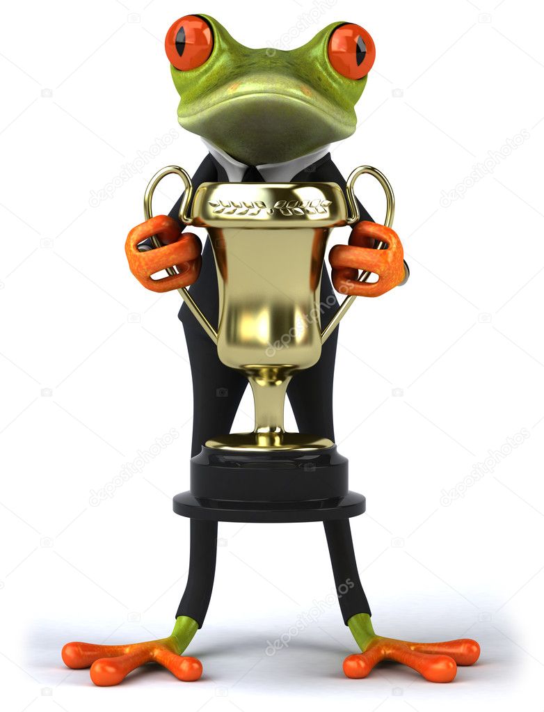 Frog with a trophy
