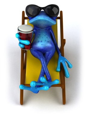 Cool blue frog clipart