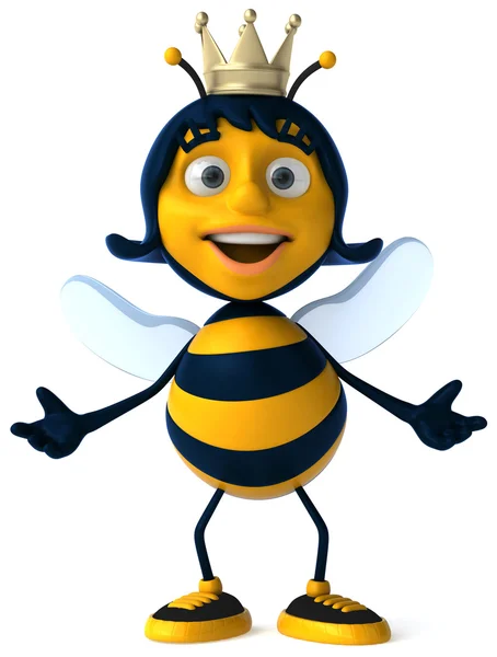 Grappig bee met corona — Stockfoto