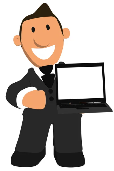Businessman with a laptop — Stock Photo, Image