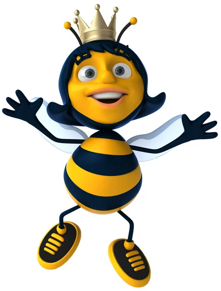 Amusing bee with corona — Stock Photo, Image