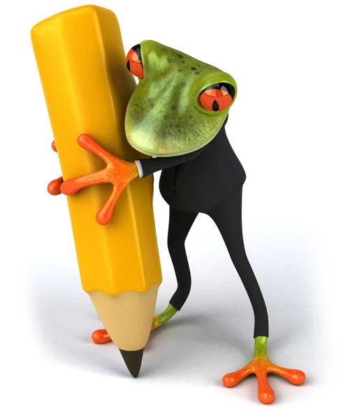 铅笔的青蛙 — 图库照片
