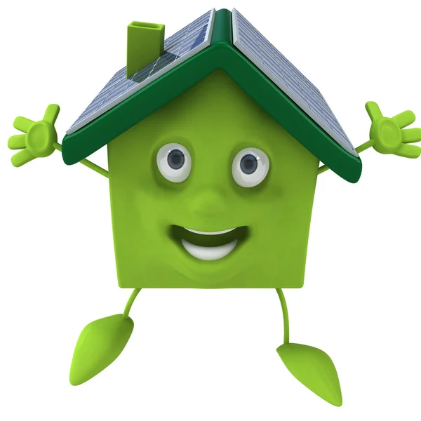Casa verde divertida — Fotografia de Stock