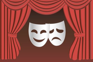 Theater masks and curtain clipart