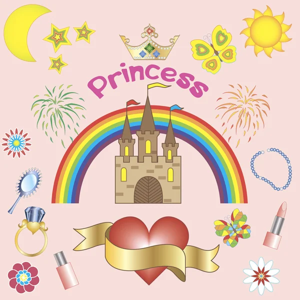Prinses achtergrond — Stockvector