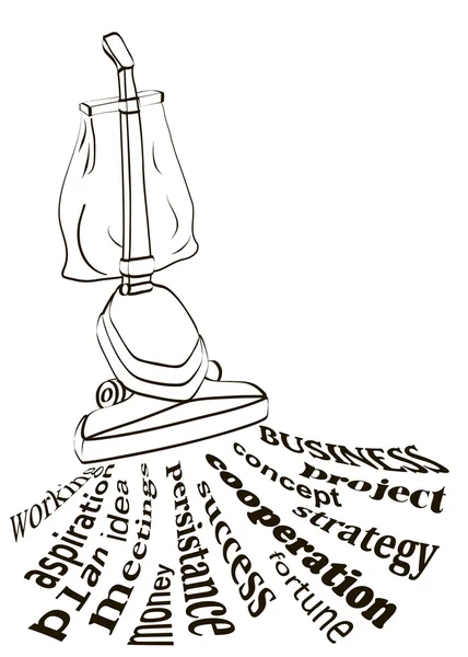 Підбір елементів успішного бізнесу-чорний на білому Стокова Ілюстрація