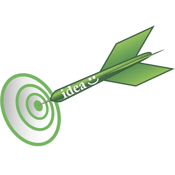Idee auf Zielscheibe in grün — Stockvektor