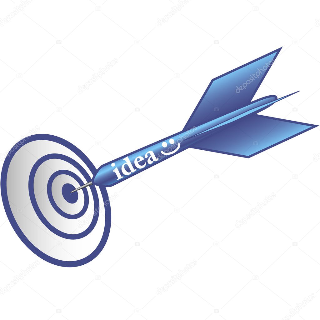 Idea on target in blue colour