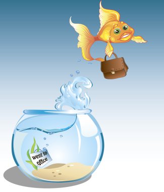 Business goldfish went clipart