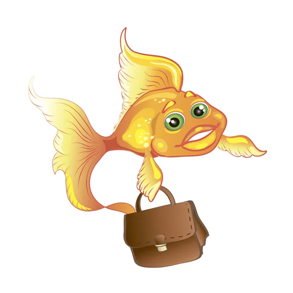 Geschäft Goldfische isoliert — Stockvektor