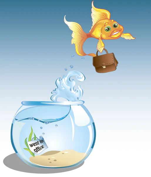 Forretning guldfisk gik – Stock-vektor