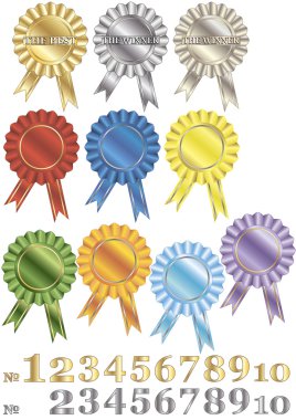 A set of rewards-rosettes clipart