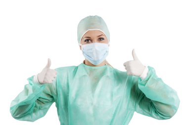 Young nurse with mask clipart