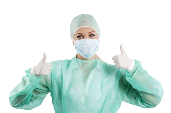 Junge Krankenschwester mit Maske — Stockfoto