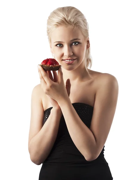 Pretty girl with sweet — Stock Photo, Image