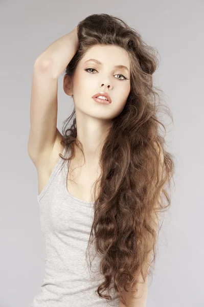 Fresh curly girl — Stock Photo, Image