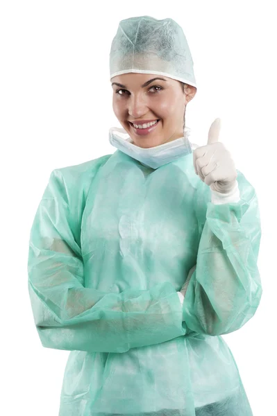 Positive und lächelnde Krankenschwester — Stockfoto