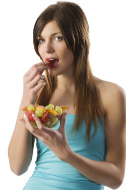 Fitness fruit girl clipart