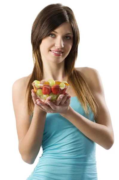 Fitness ovoce dívka — Stock fotografie