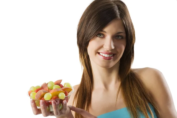 Fitness fruit girl — Stock Photo, Image