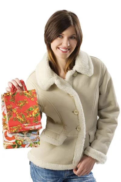 De christmas shopping tassen — Stockfoto