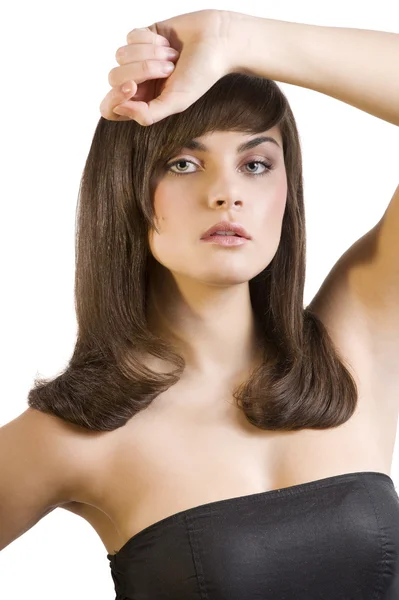 Brunette with smooth hair Stock Image
