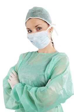 The nurse with mask clipart