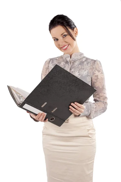 Smiling office woman worker — Stock Photo, Image