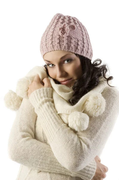 Menina no vestido de inverno — Fotografia de Stock