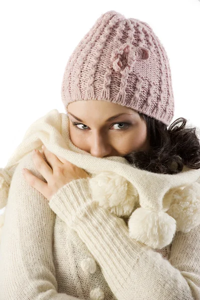 Dívka v zimě svetr — Stock fotografie