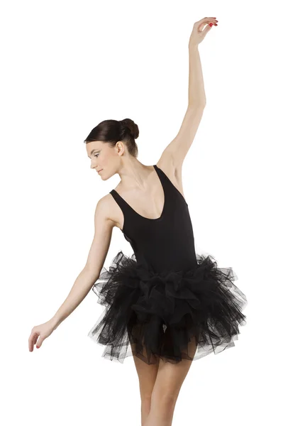 在黑色的漂亮芭蕾舞女演员 — 图库照片
