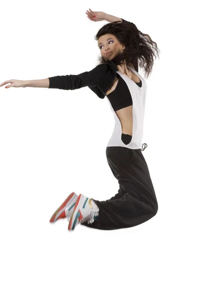 Дівчина хіп-хоп танцівниця літає — стокове фото