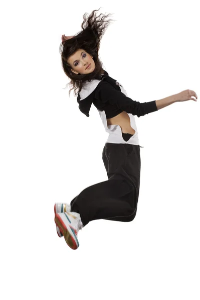 跳跃的女舞者 — 图库照片