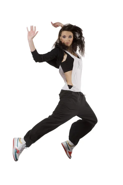 Hüpfendes Mädchen Hip Hop Tänzerin — Stockfoto