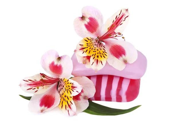 Jabón rosa y orquídea —  Fotos de Stock